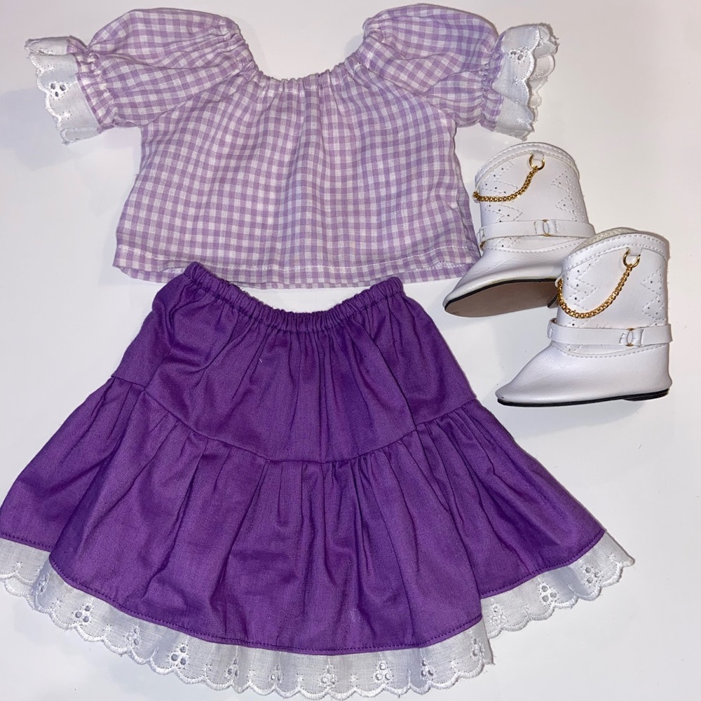 American Girl Doll purple western outfit